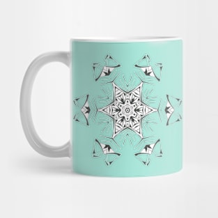 74C Unique Black White Abstract Mandala Mug